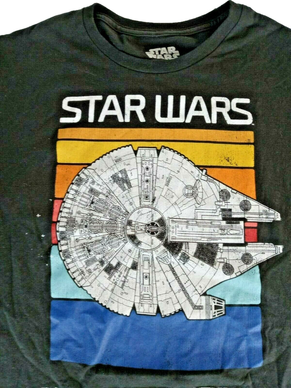 Star Wars Shirt Size Medium Black Millennium Falcon Retro Graphic Fifth Sun